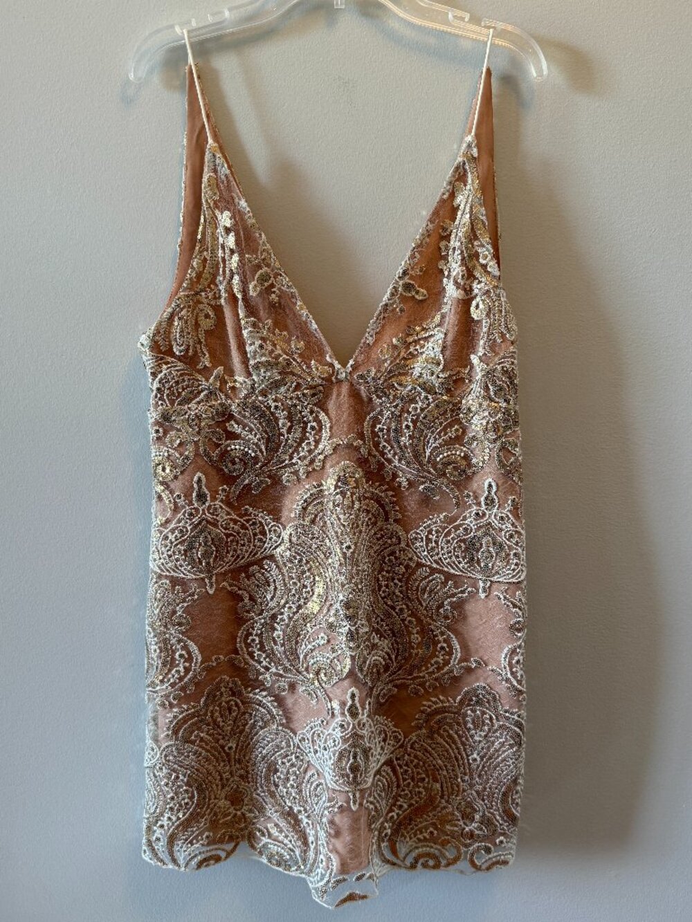 Free People Sequin Night Shimmers Mini Dress Size 6 Sparkly Party Dress